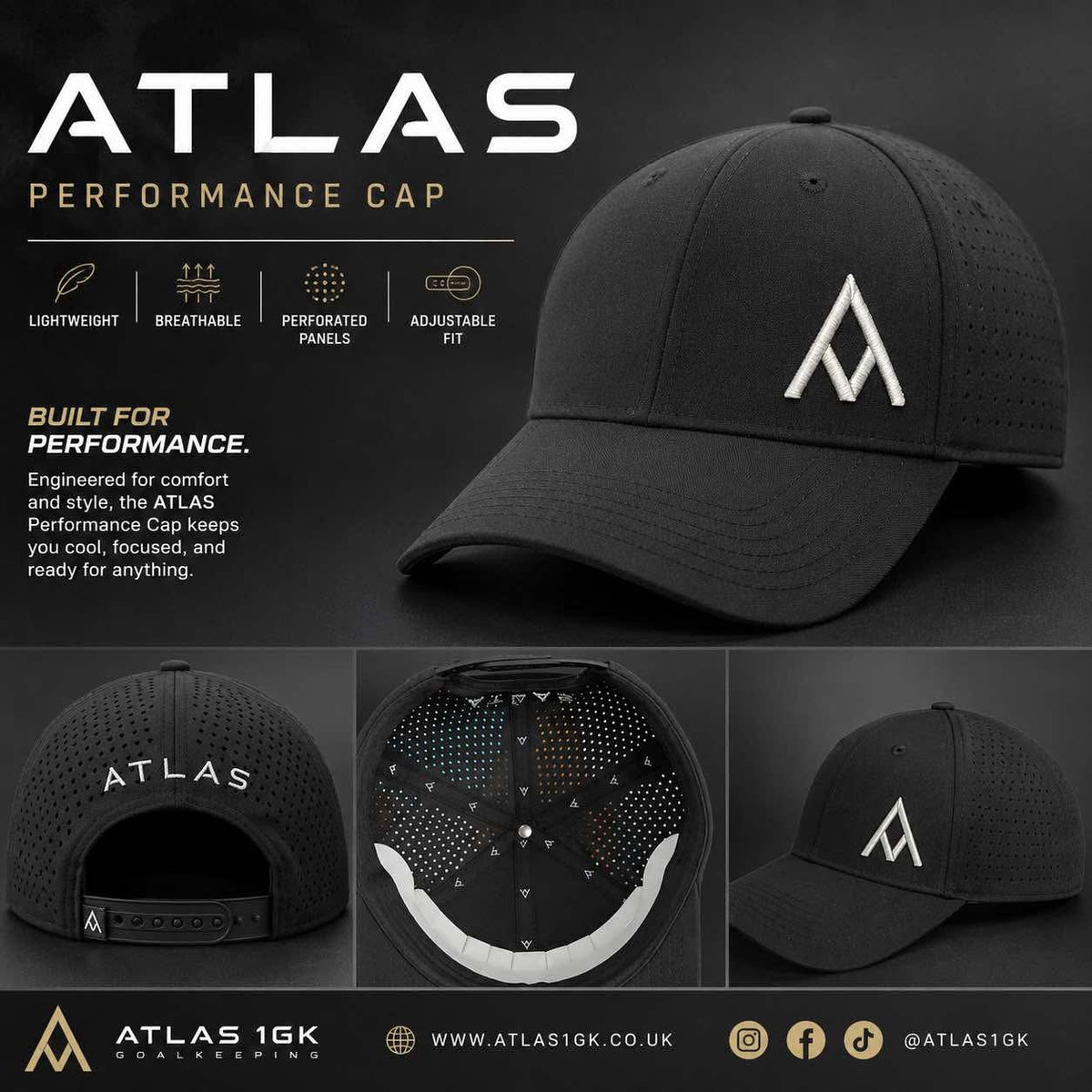 ATLAS Black Baseball Cap
